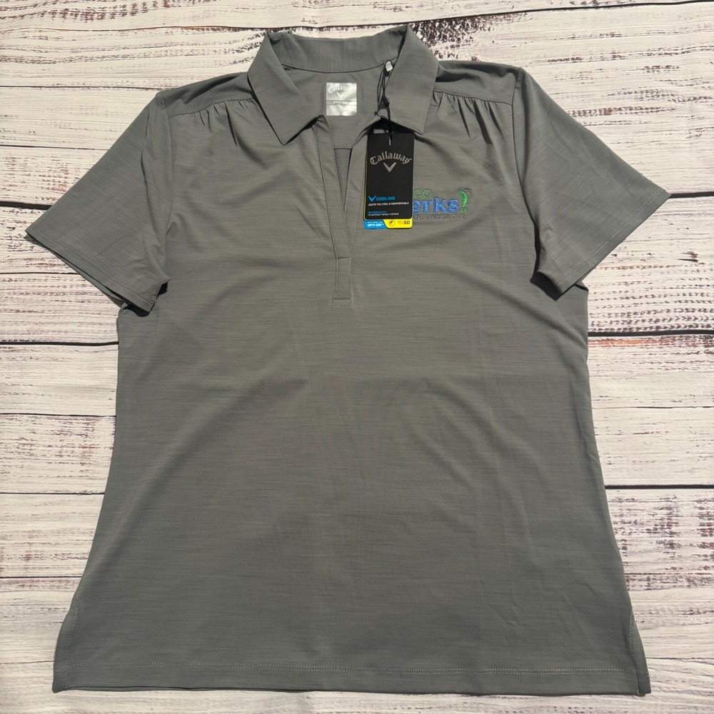 Callaway Opti‎ Dri Cooling Short Sleeve Golf Shirt Polo Gray Women's Size Medium